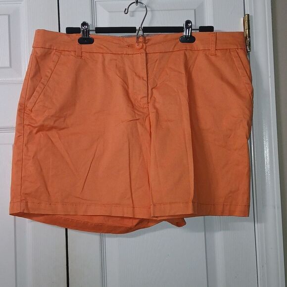Crown & Ivy Curvy tangerine  flat front shorts beach cruise  Sz 18W  NWOT - Picture 1 of 7
